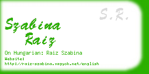 szabina raiz business card